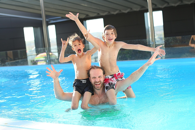 Family in Pool